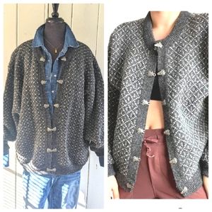 L.L. Bean Vintage Birdseye cardigan sz XL
